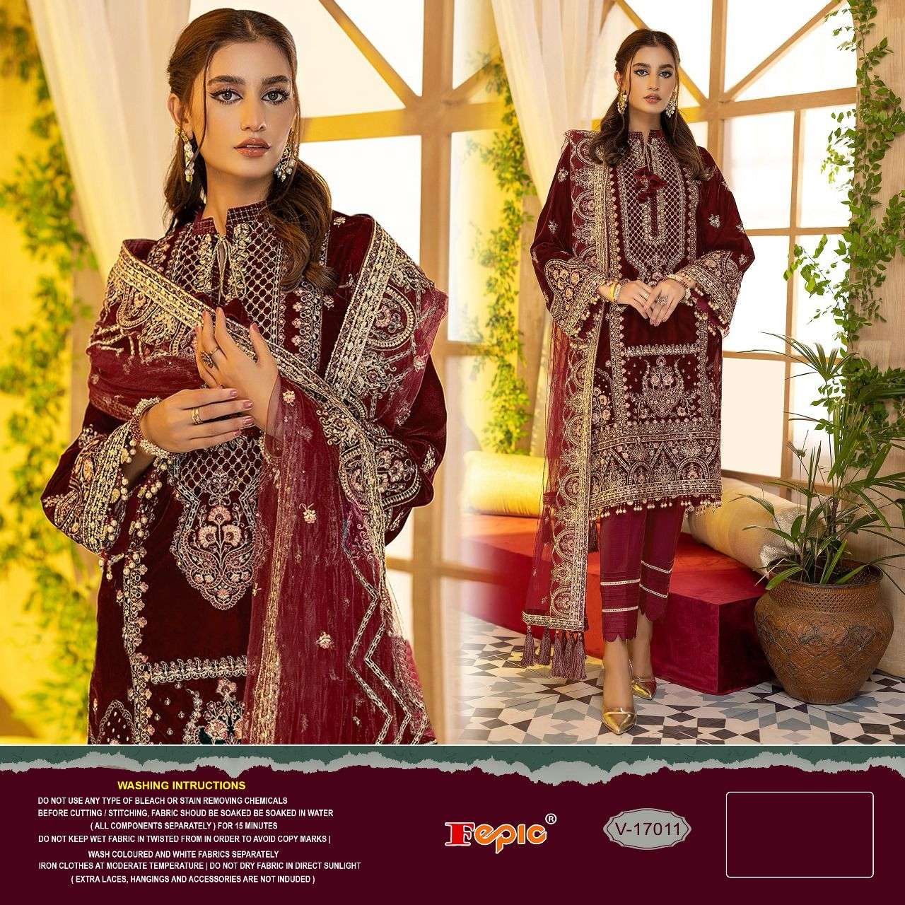 rudraksh fepic rosemeen v 17011 top brand velvet embroidered red pakistani suit rudraksh fepic rosemeen v 17011 top brand velvet embroidered red pakistani suit