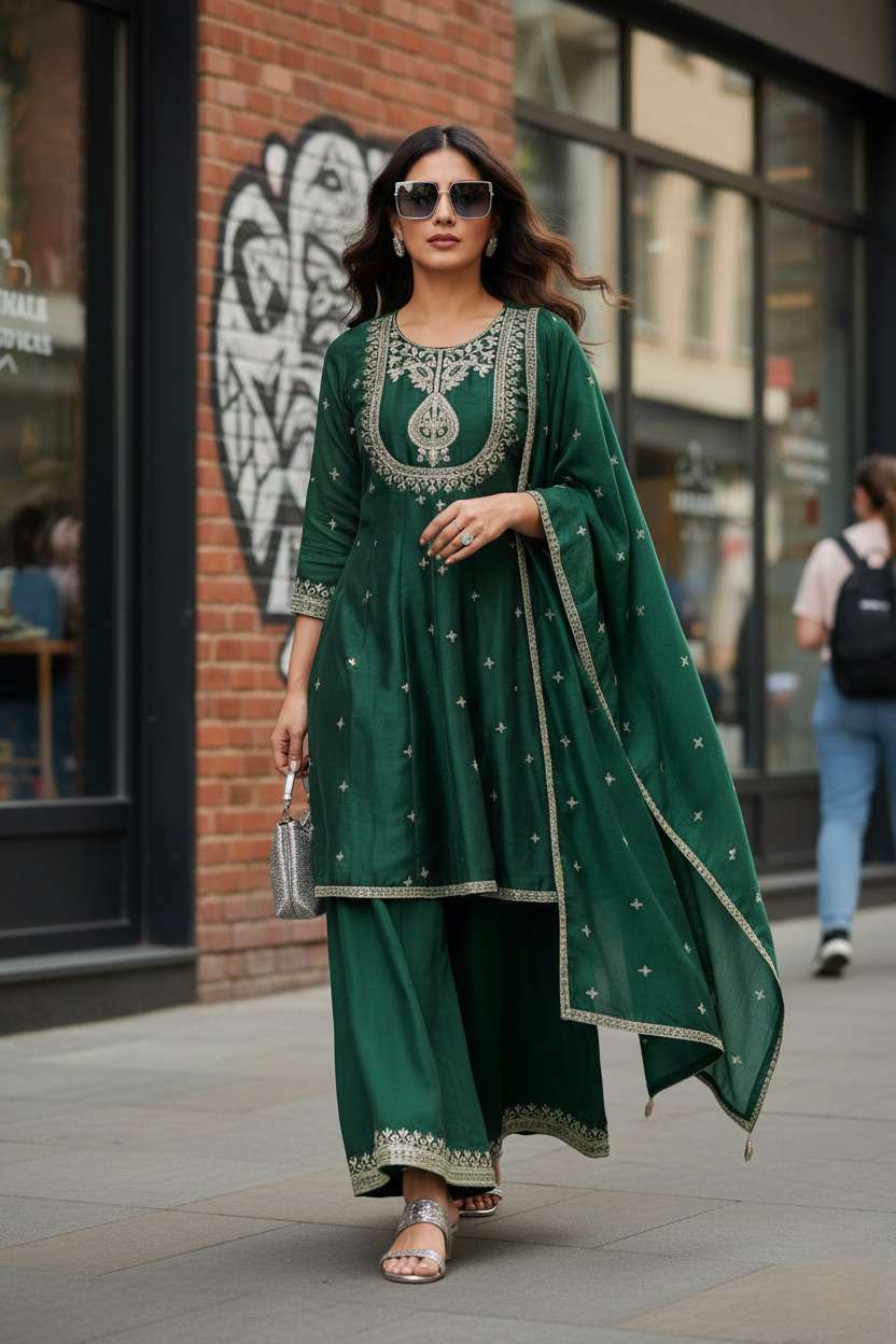 rudraksh violin flair silk designer top palazzo suit traditional collection rudraksh violin flair silk designer top palazzo suit traditional collection