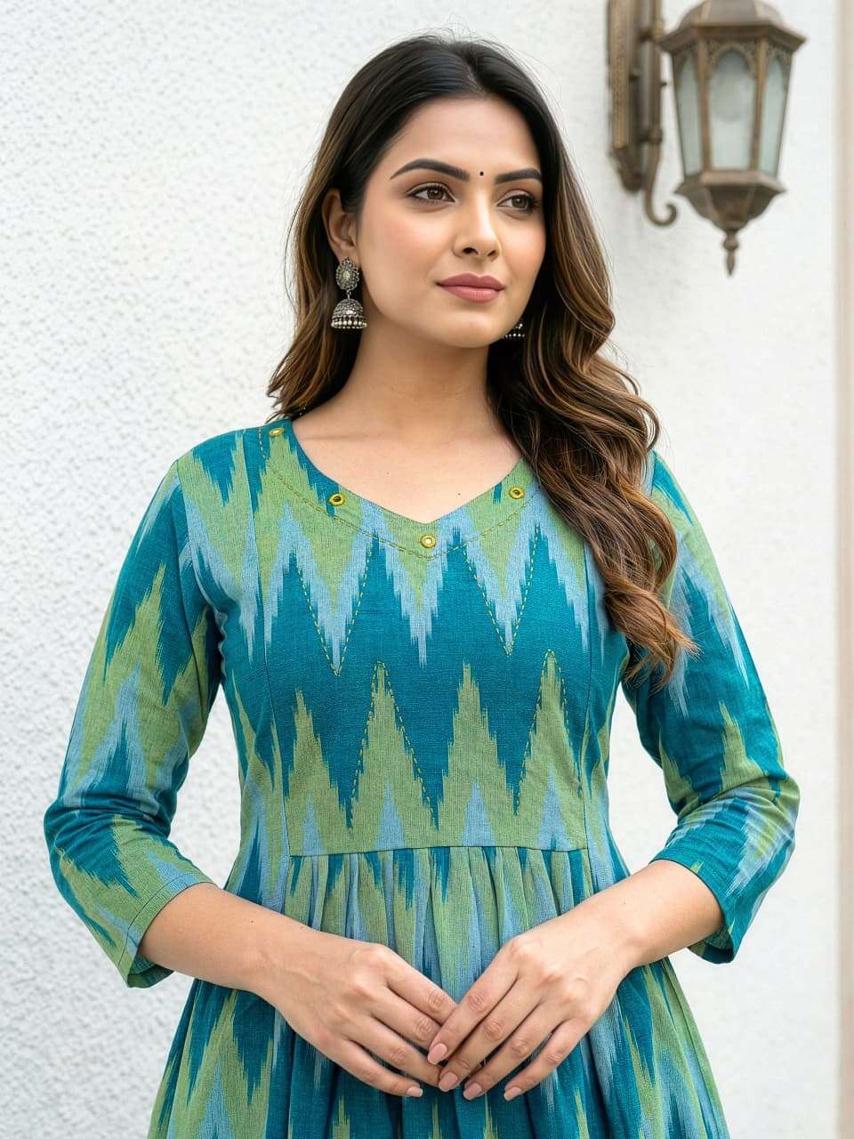 rudraksh multi color ikkar cotton kurti pant for regular base women rudraksh multi color ikkar cotton kurti pant for regular base women