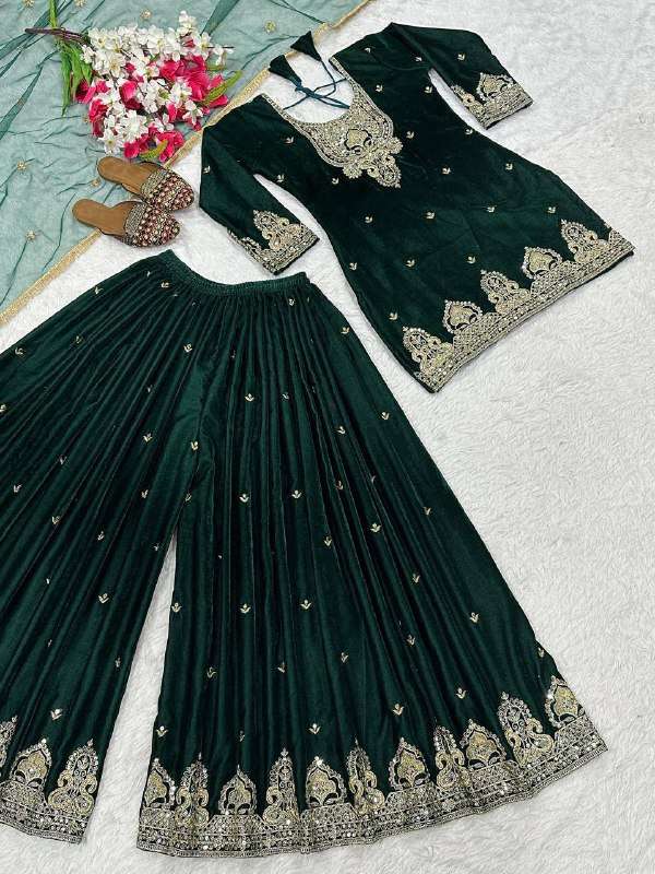 rudraksh indian velvet designer stitched green sharara suit rudraksh indian velvet designer stitched green sharara suit