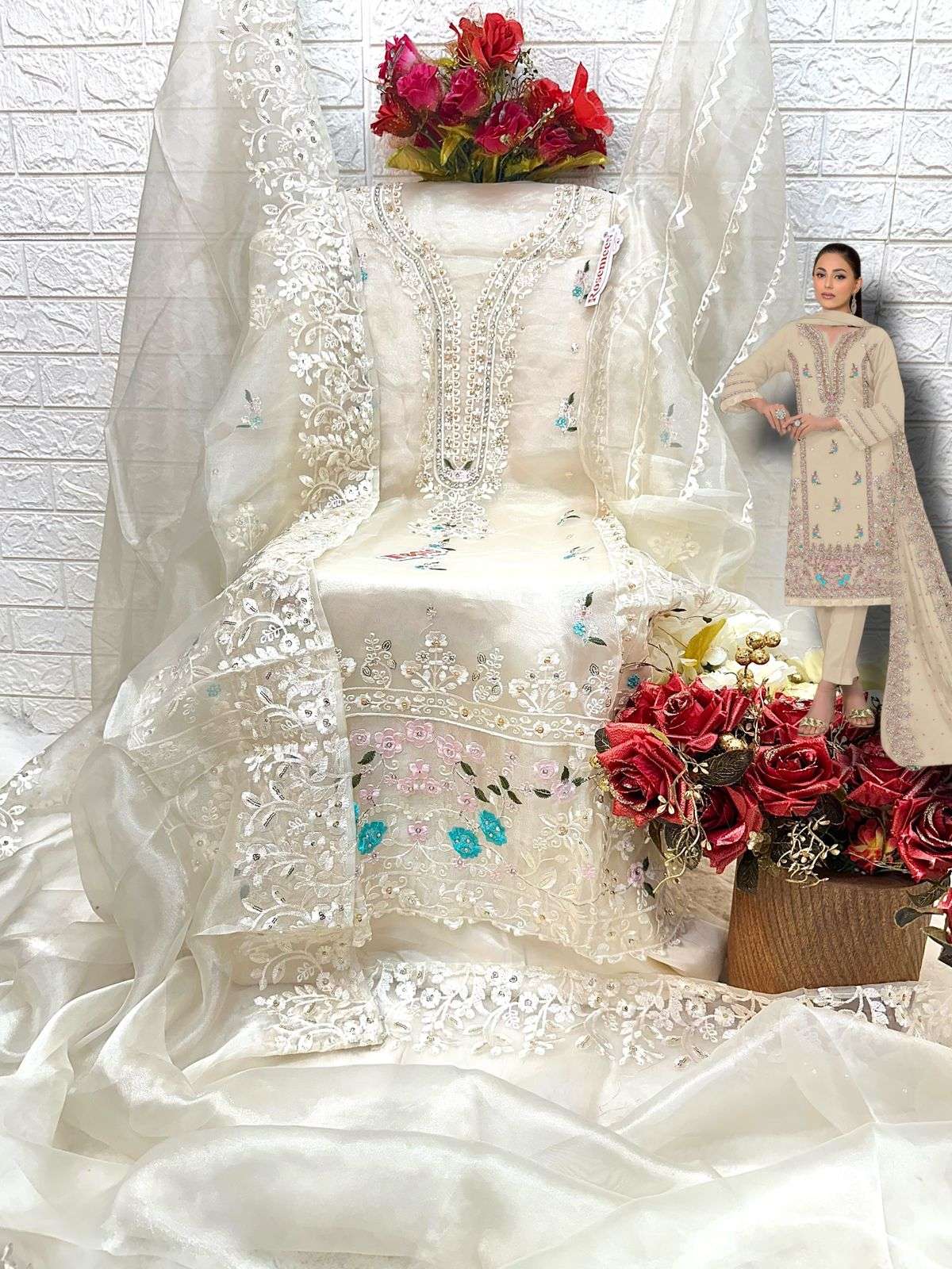 rudraksh organza embroidered white suit to young youth rudraksh organza embroidered white suit to young youth