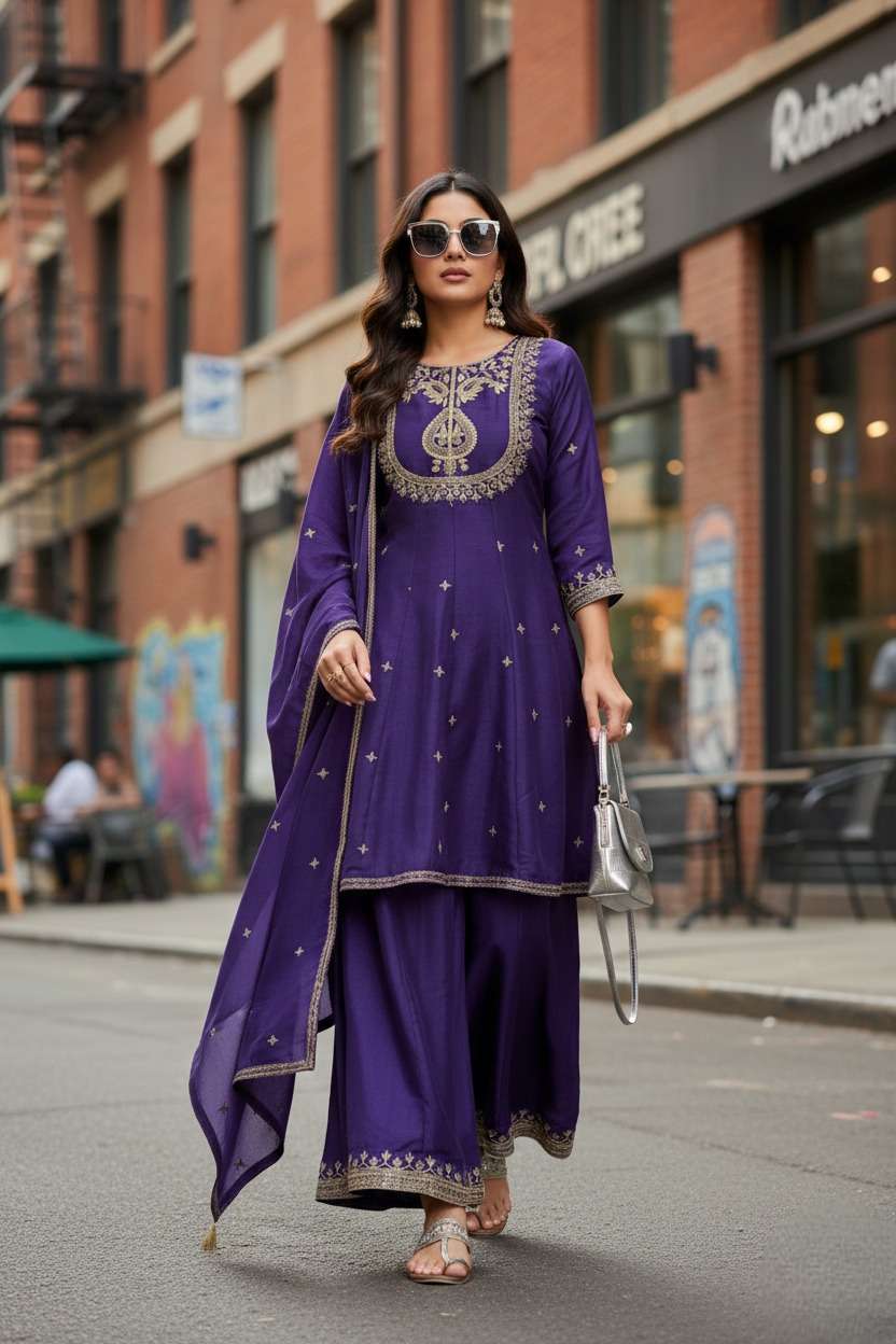 rudraksh violin flair silk designer top palazzo suit traditional collection rudraksh violin flair silk designer top palazzo suit traditional collection