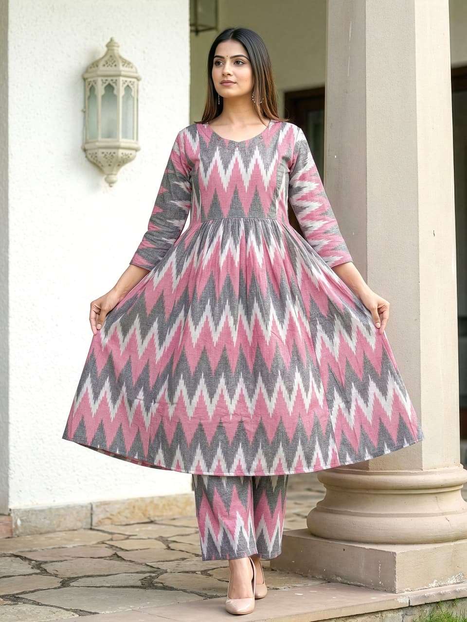 rudraksh multi color ikkar cotton kurti pant for regular base women rudraksh multi color ikkar cotton kurti pant for regular base women