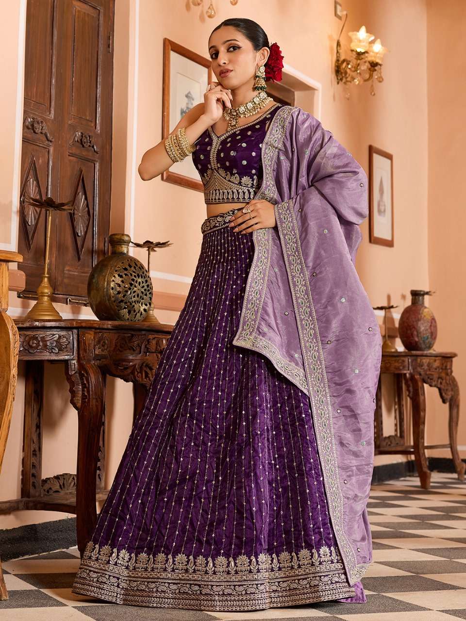 rudraksh step into royal elegance with this stunning tissue silk fabric sequins embroidered lehenga rudraksh step into royal elegance with this stunning tissue silk fabric sequins embroidered lehenga
