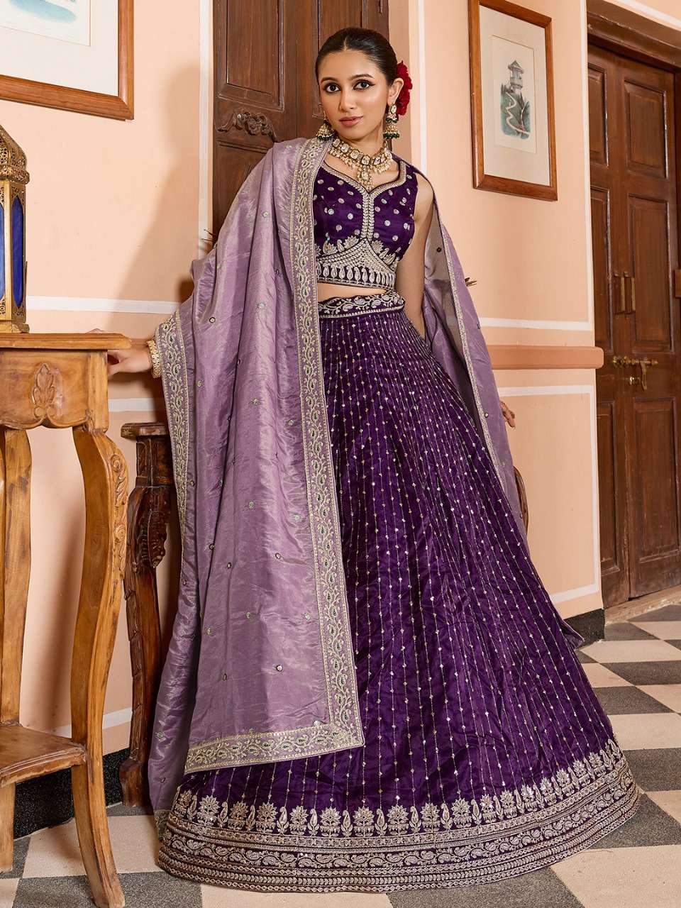rudraksh step into royal elegance with this stunning tissue silk fabric sequins embroidered lehenga rudraksh step into royal elegance with this stunning tissue silk fabric sequins embroidered lehenga