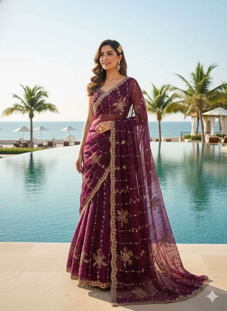 rudraksh fancy chiffon fabric work all over regular wear saree rudraksh fancy chiffon fabric work all over regular wear saree