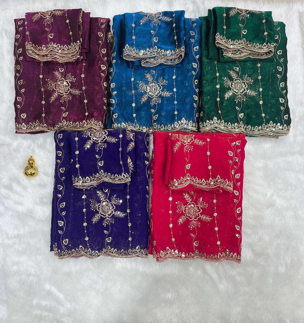 rudraksh fancy chiffon fabric work all over regular wear saree rudraksh fancy chiffon fabric work all over regular wear saree