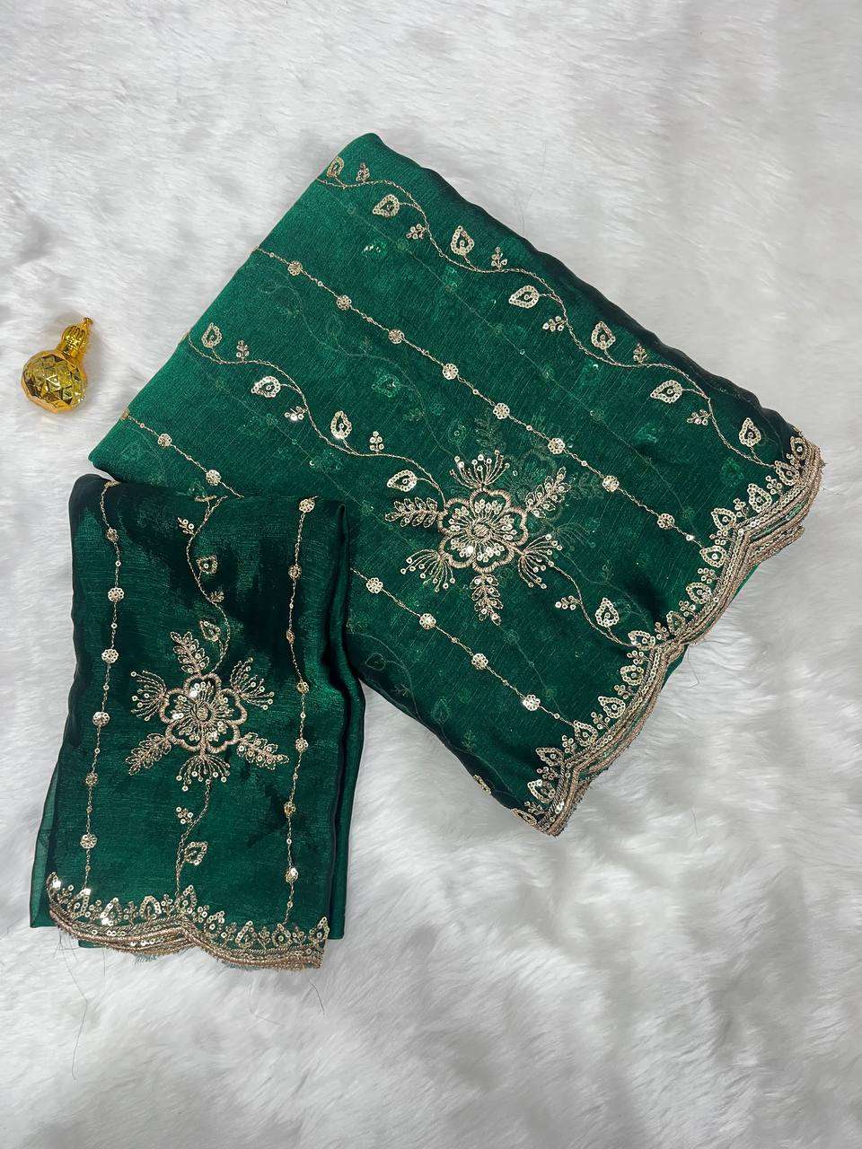 rudraksh fancy chiffon fabric work all over regular wear saree rudraksh fancy chiffon fabric work all over regular wear saree