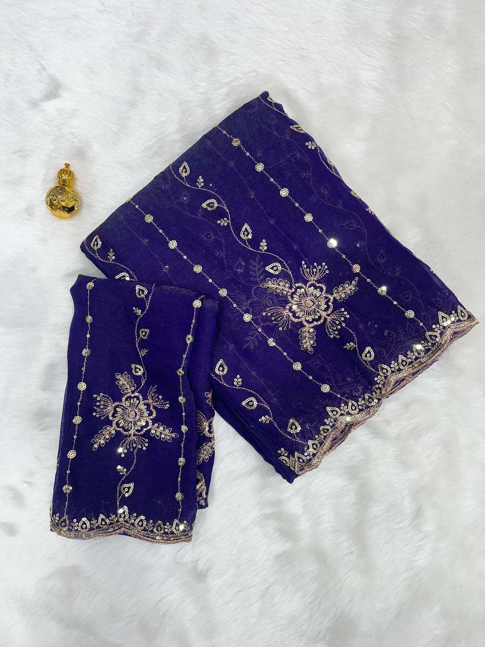 rudraksh fancy chiffon fabric work all over regular wear saree rudraksh fancy chiffon fabric work all over regular wear saree