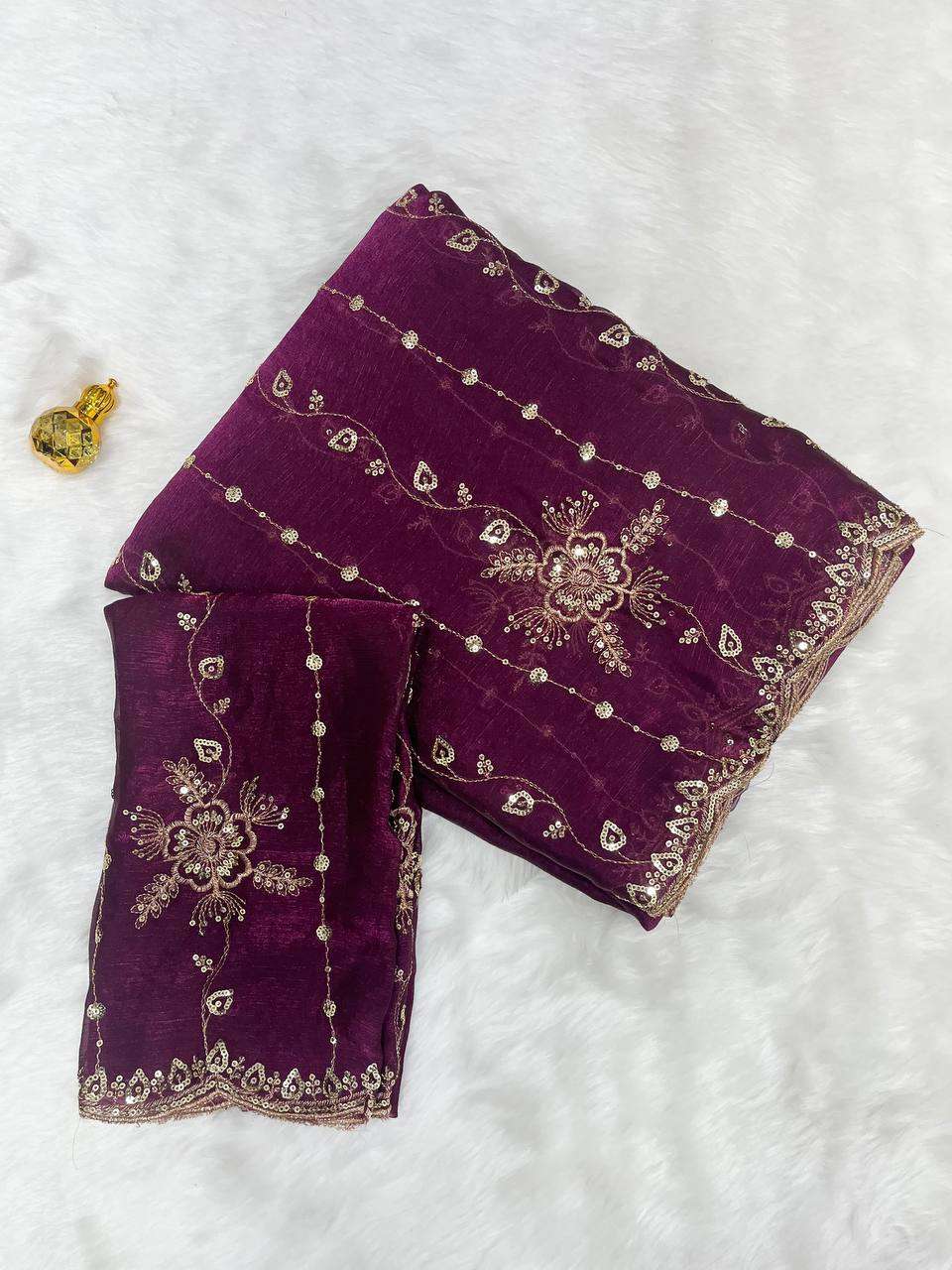 rudraksh fancy chiffon fabric work all over regular wear saree rudraksh fancy chiffon fabric work all over regular wear saree