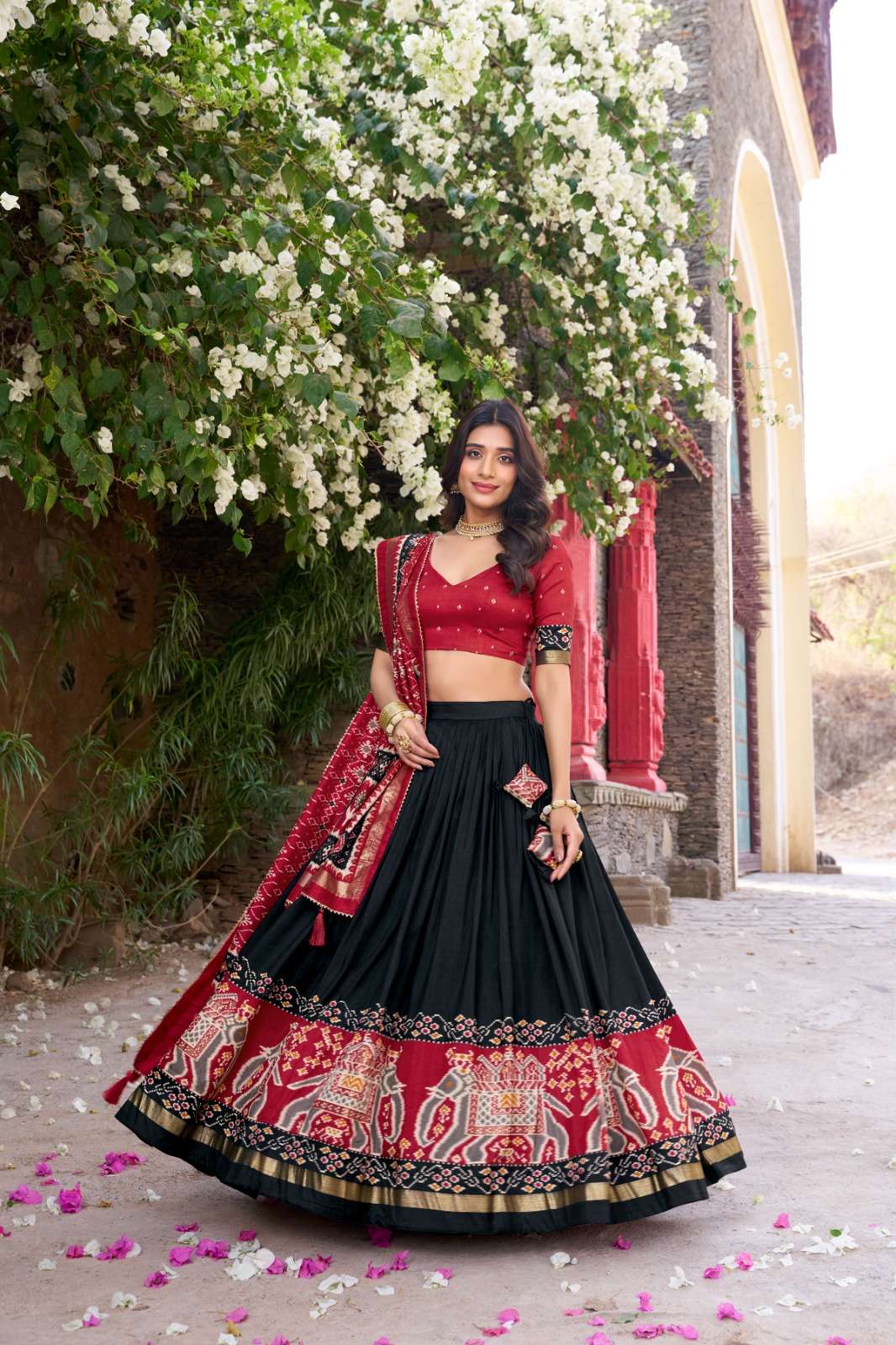 rudraksh sky glow tassar silk fabric lehenga twirling in tradition shining in silk fancy patola digital print party wear saree rudraksh sky glow tassar silk fabric lehenga twirling in tradition shining in silk fancy patola digital print party wear saree