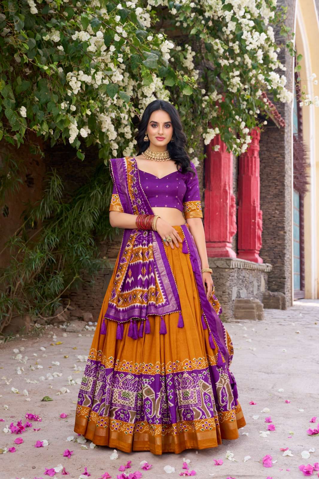 rudraksh sky glow tassar silk fabric lehenga twirling in tradition shining in silk fancy patola digital print party wear saree rudraksh sky glow tassar silk fabric lehenga twirling in tradition shining in silk fancy patola digital print party wear saree
