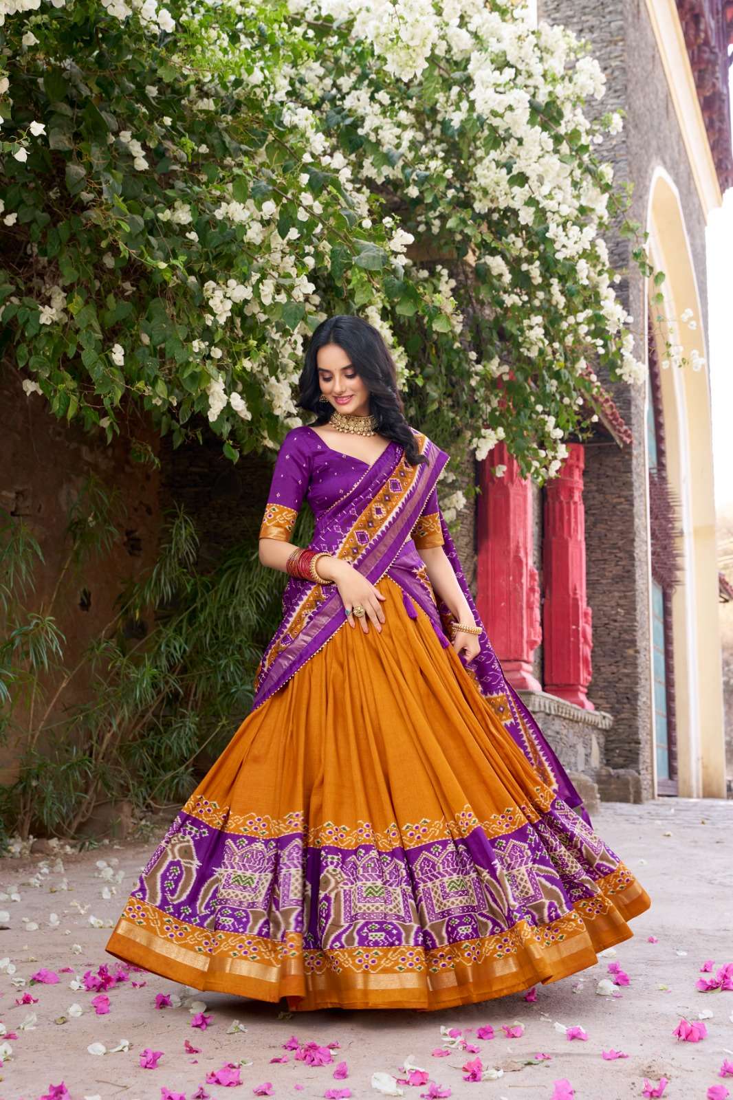 rudraksh sky glow tassar silk fabric lehenga twirling in tradition shining in silk fancy patola digital print party wear saree rudraksh sky glow tassar silk fabric lehenga twirling in tradition shining in silk fancy patola digital print party wear saree