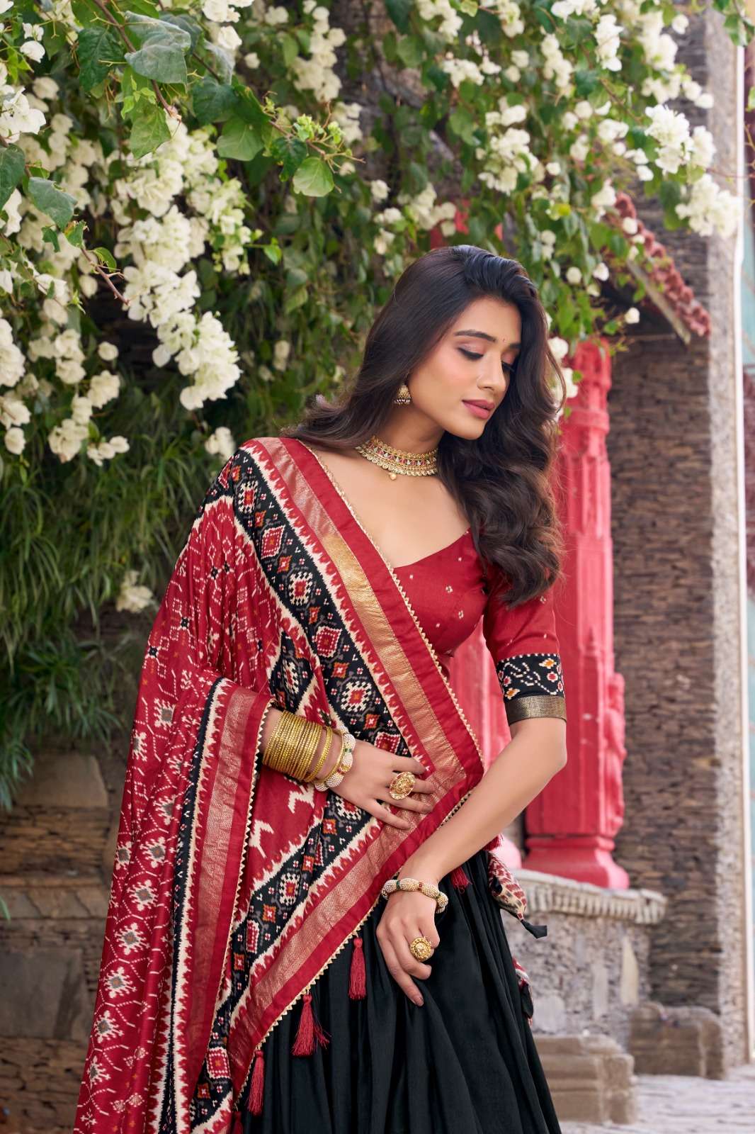 rudraksh sky glow tassar silk fabric lehenga twirling in tradition shining in silk fancy patola digital print party wear saree rudraksh sky glow tassar silk fabric lehenga twirling in tradition shining in silk fancy patola digital print party wear saree