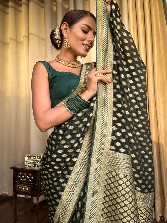 rudraksh banarasi soft lichi silk cloth with beautiful rich pallu & jacquard work saree rudraksh banarasi soft lichi silk cloth with beautiful rich pallu & jacquard work saree