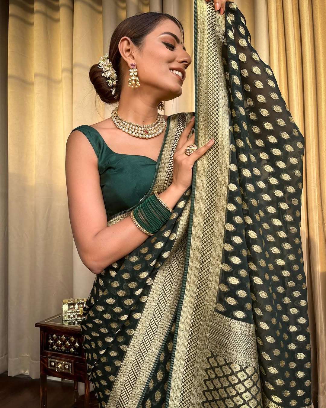 rudraksh banarasi soft lichi silk cloth with beautiful rich pallu & jacquard work saree rudraksh banarasi soft lichi silk cloth with beautiful rich pallu & jacquard work saree