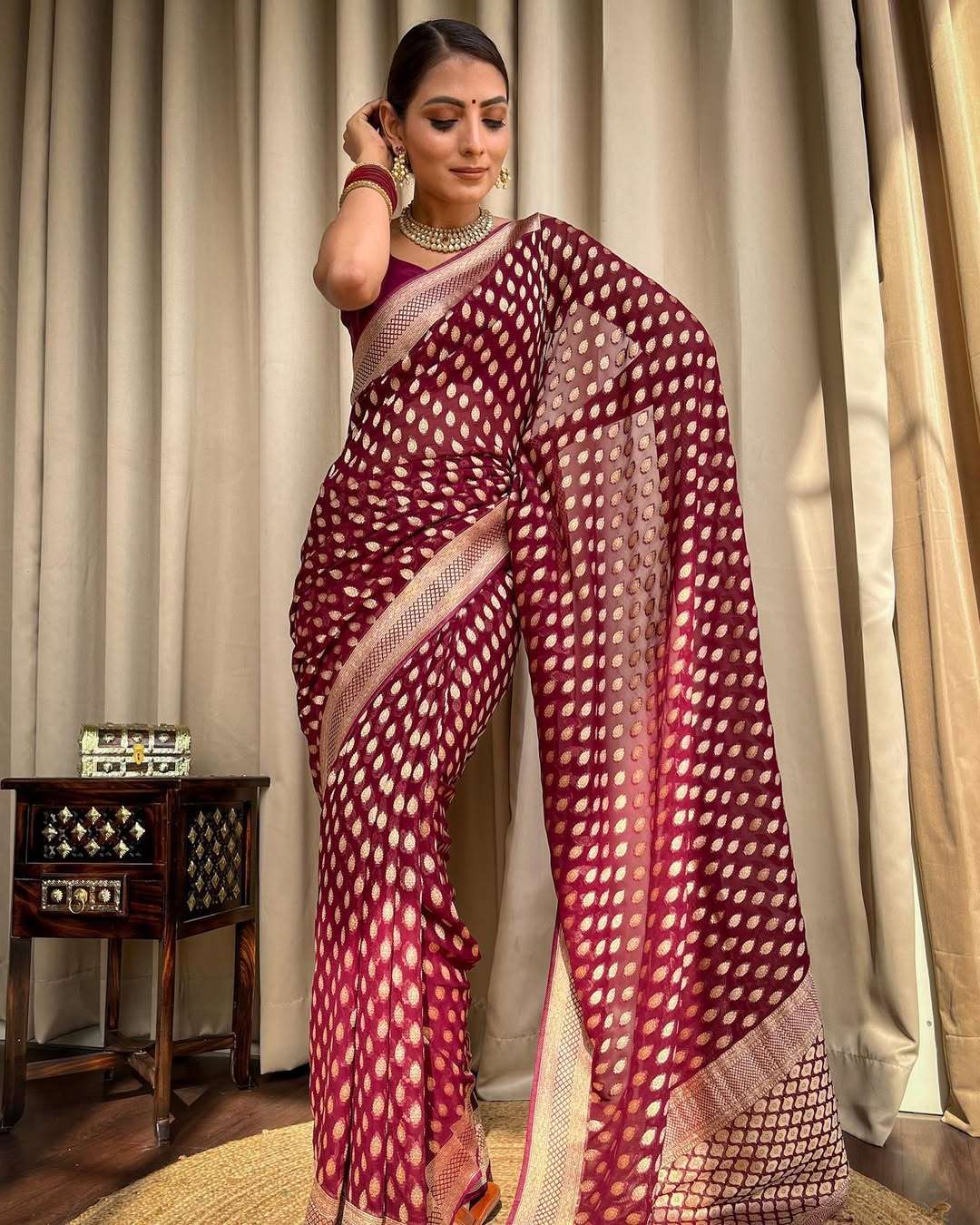 rudraksh banarasi soft lichi silk cloth with beautiful rich pallu & jacquard work saree rudraksh banarasi soft lichi silk cloth with beautiful rich pallu & jacquard work saree