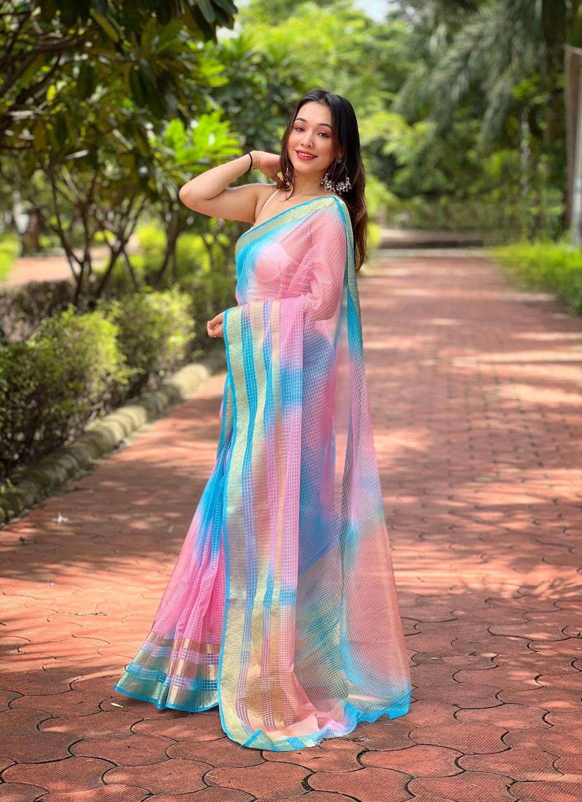 rudraksh organza kerala checks launching branded beautiful pure soft with batik print regular wear saree rudraksh organza kerala checks launching branded beautiful pure soft with batik print regular wear saree