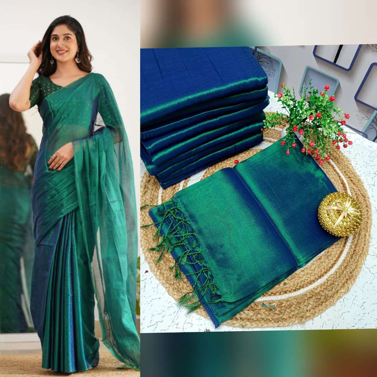 rudraksh new launch pure raga tissue for party wear for every season tissue silk fabric saree rudraksh new launch pure raga tissue for party wear for every season tissue silk fabric saree