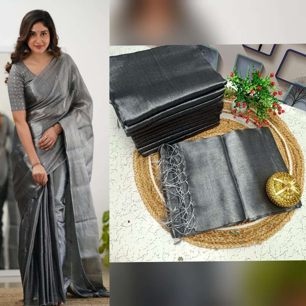 rudraksh new launch pure raga tissue for party wear for every season tissue silk fabric saree rudraksh new launch pure raga tissue for party wear for every season tissue silk fabric saree