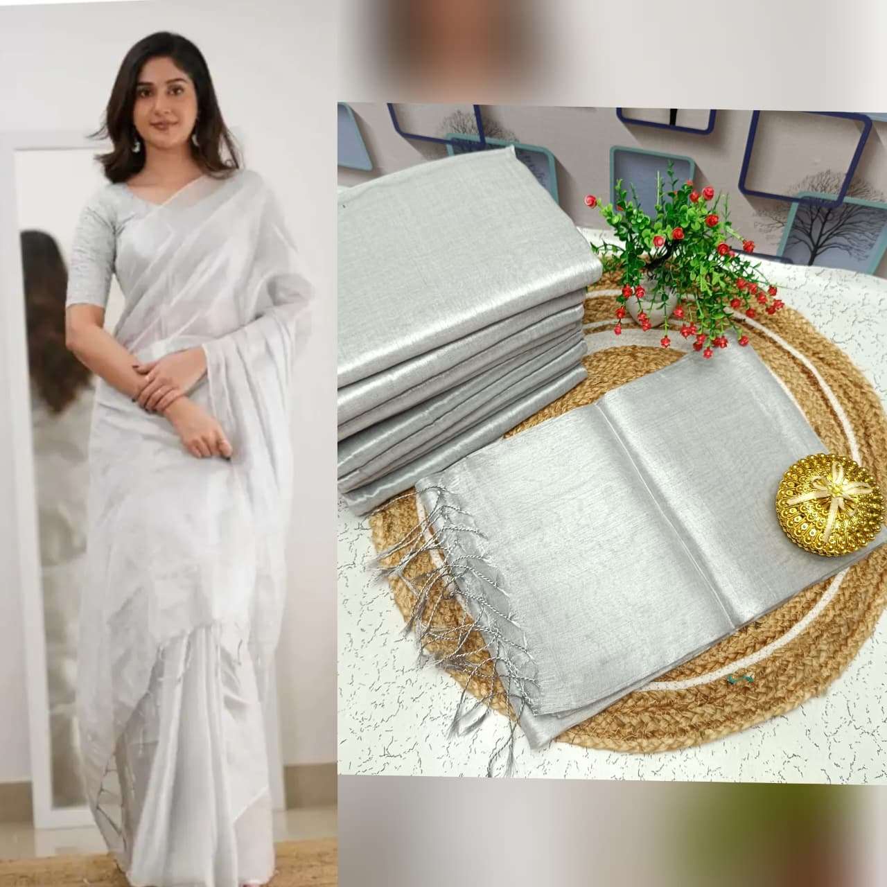 rudraksh new launch pure raga tissue for party wear for every season tissue silk fabric saree rudraksh new launch pure raga tissue for party wear for every season tissue silk fabric saree
