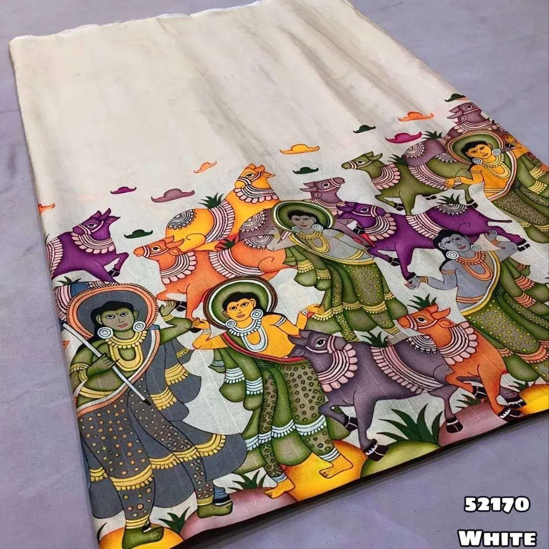 rudraksh chic handloom tussar silk fabric iconic and exquisite kalamkari with digital print comes tussle on pallu regular wear saree rudraksh chic handloom tussar silk fabric iconic and exquisite kalamkari with digital print comes tussle on pallu regular wear saree