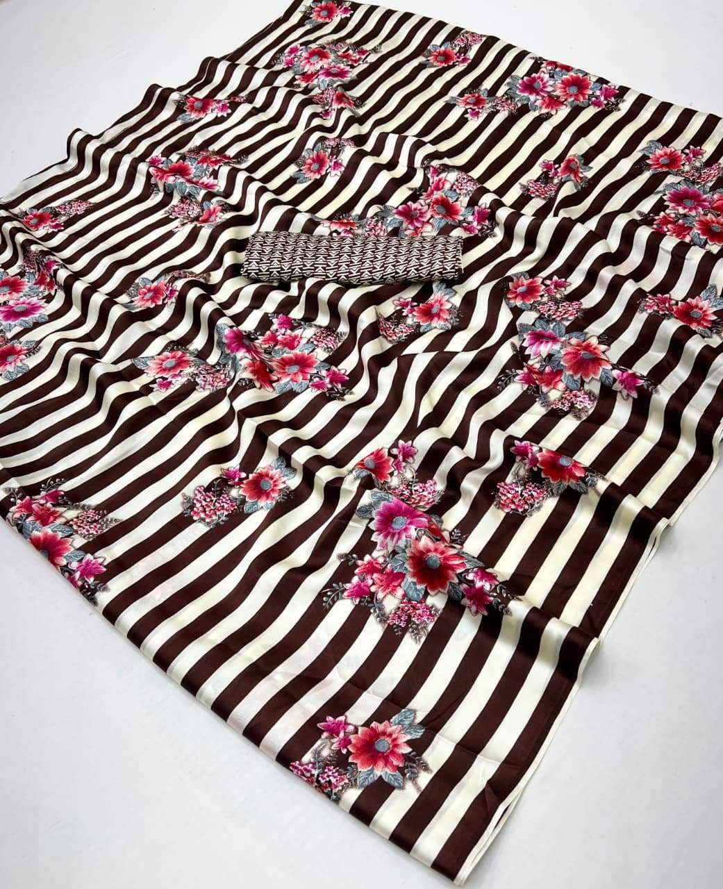 rudraksh presenting new ajrakh design modal satin fabric party wear saree rudraksh presenting new ajrakh design modal satin fabric party wear saree