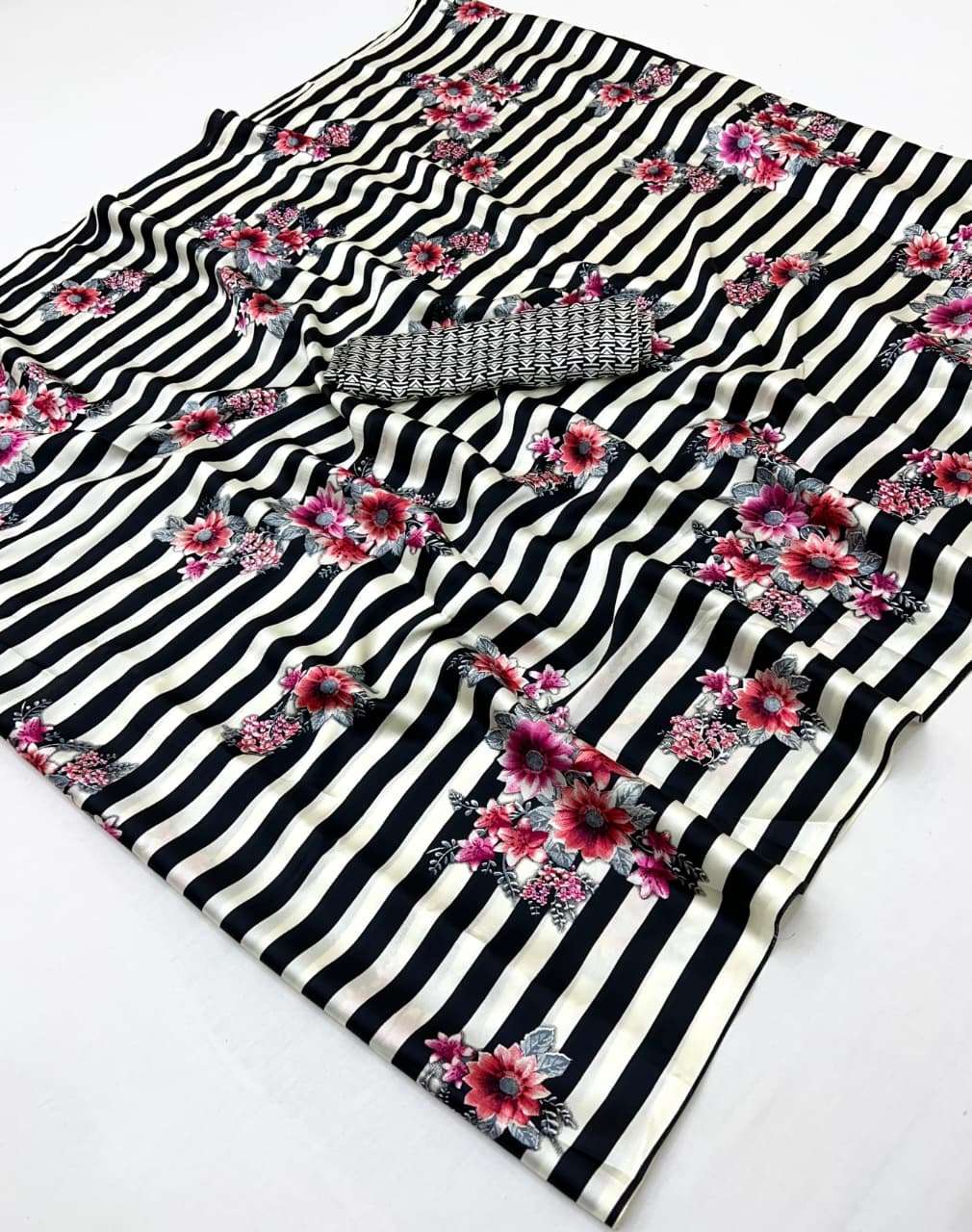 rudraksh presenting new ajrakh design modal satin fabric party wear saree rudraksh presenting new ajrakh design modal satin fabric party wear saree