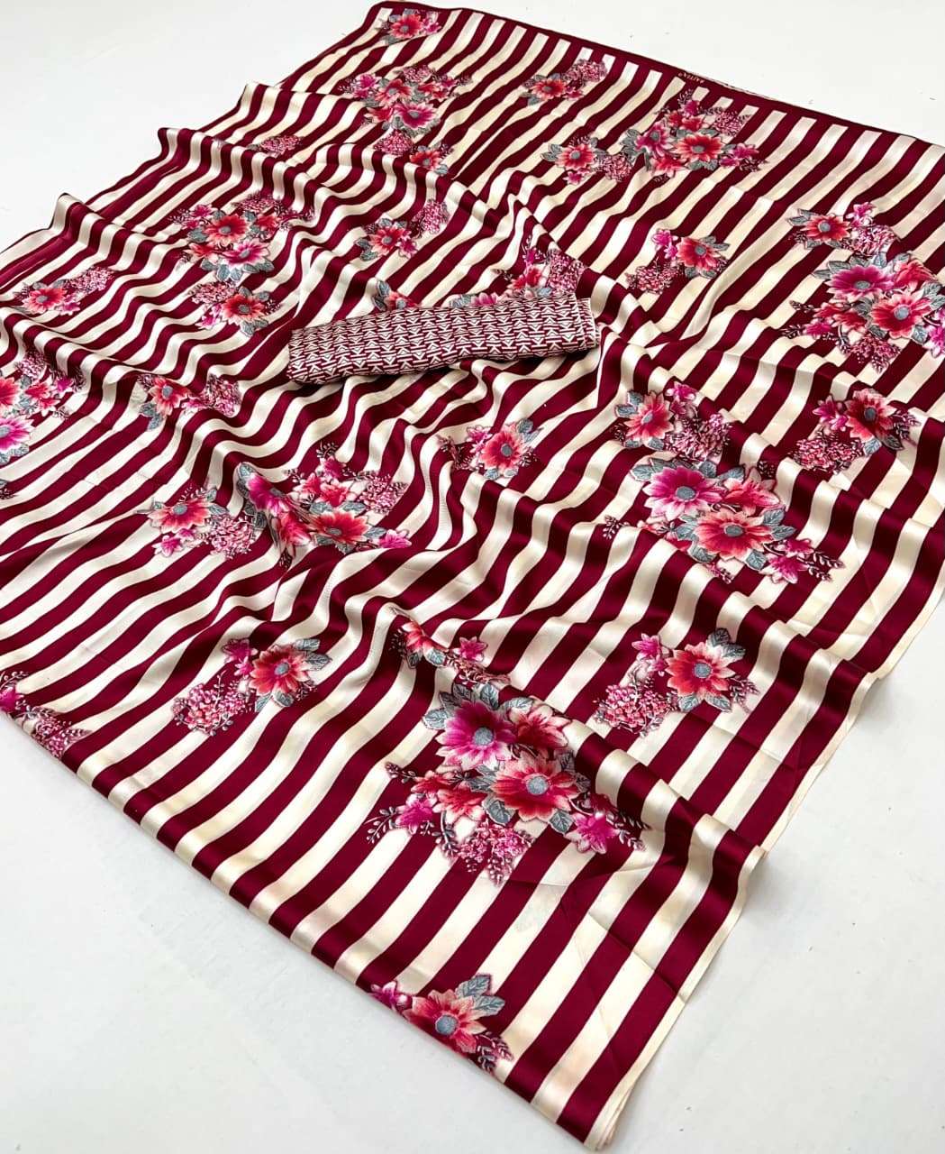 rudraksh presenting new ajrakh design modal satin fabric party wear saree rudraksh presenting new ajrakh design modal satin fabric party wear saree