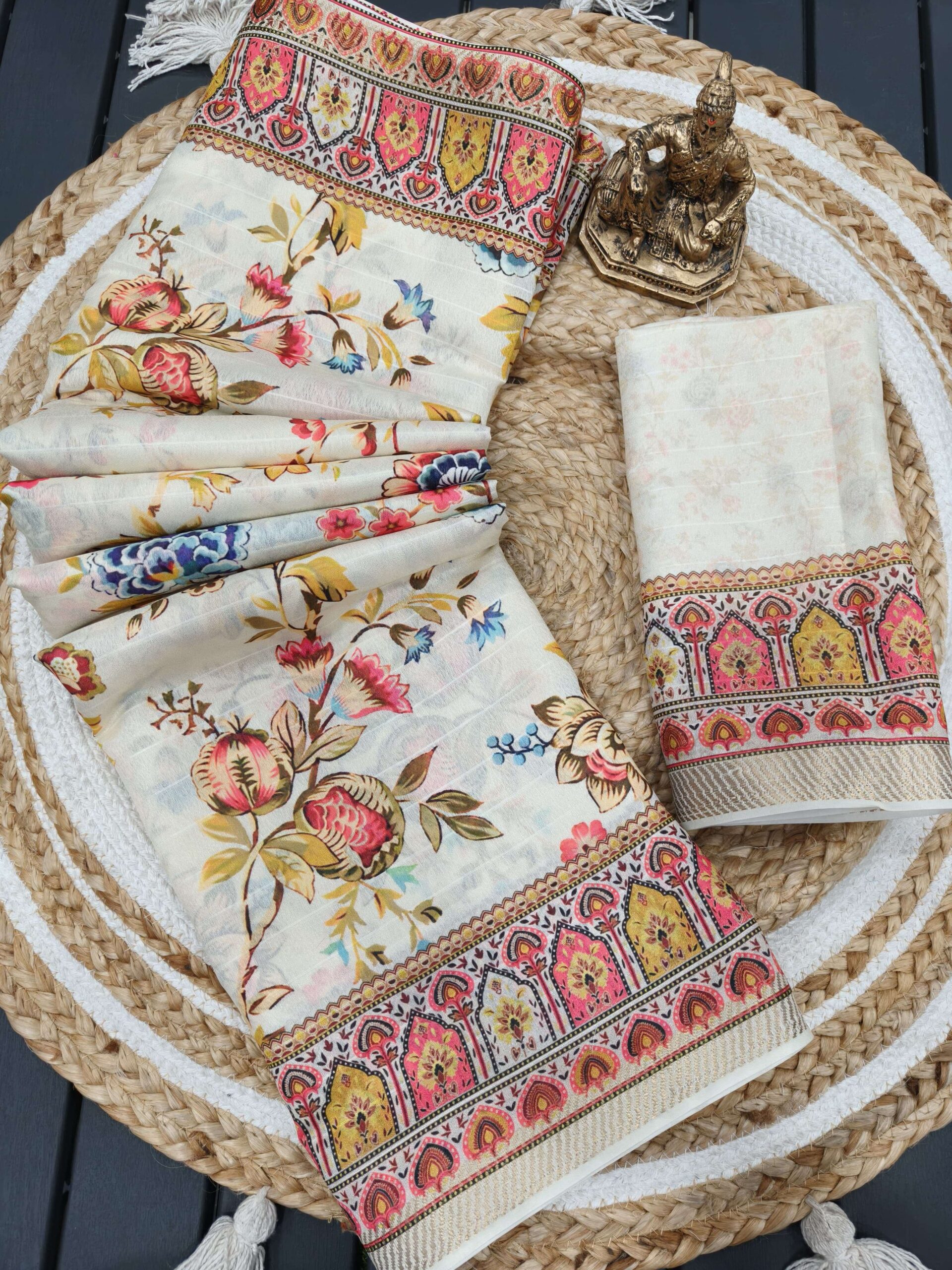 rudraksh heavy and fancy marshmelon georgette super fabric saree regular wear saree rudraksh heavy and fancy marshmelon georgette super fabric saree regular wear saree