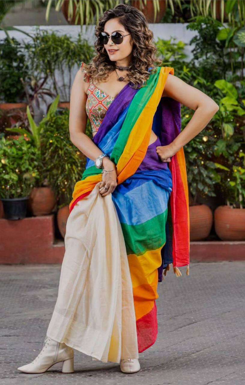 rudraksh new super hit design launch linen fabric regular wear saree rudraksh new super hit design launch linen fabric regular wear saree