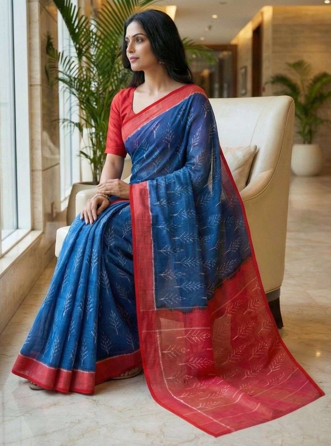 rudraksh original and pure soft linen fabric with simple digital print regular wear saree rudraksh original and pure soft linen fabric with simple digital print regular wear saree