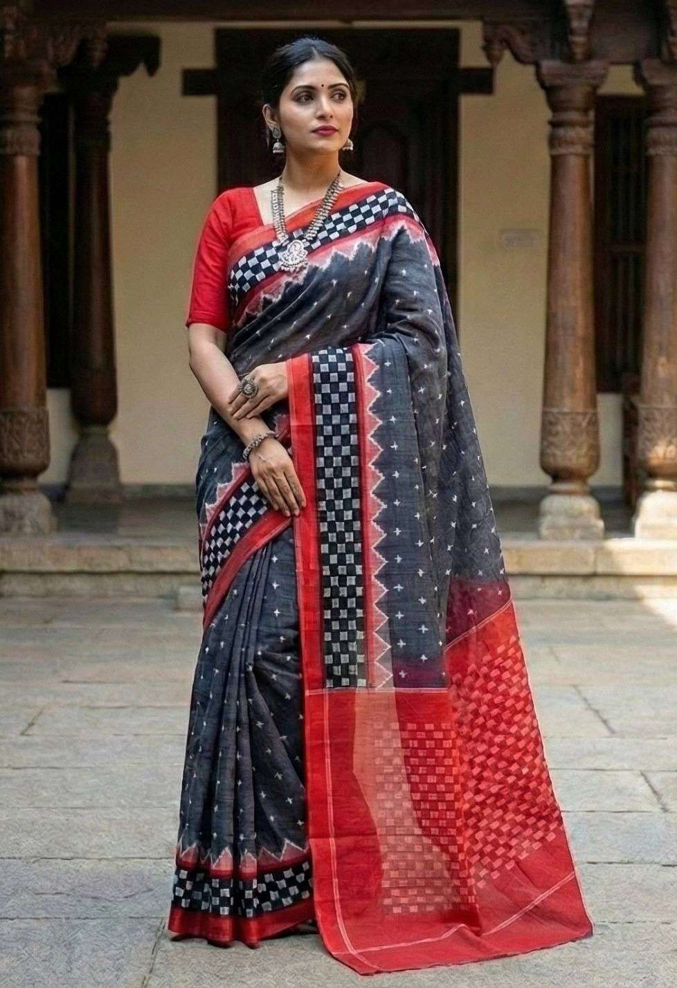 rudraksh original and pure soft linen fabric with simple digital print regular wear saree rudraksh original and pure soft linen fabric with simple digital print regular wear saree