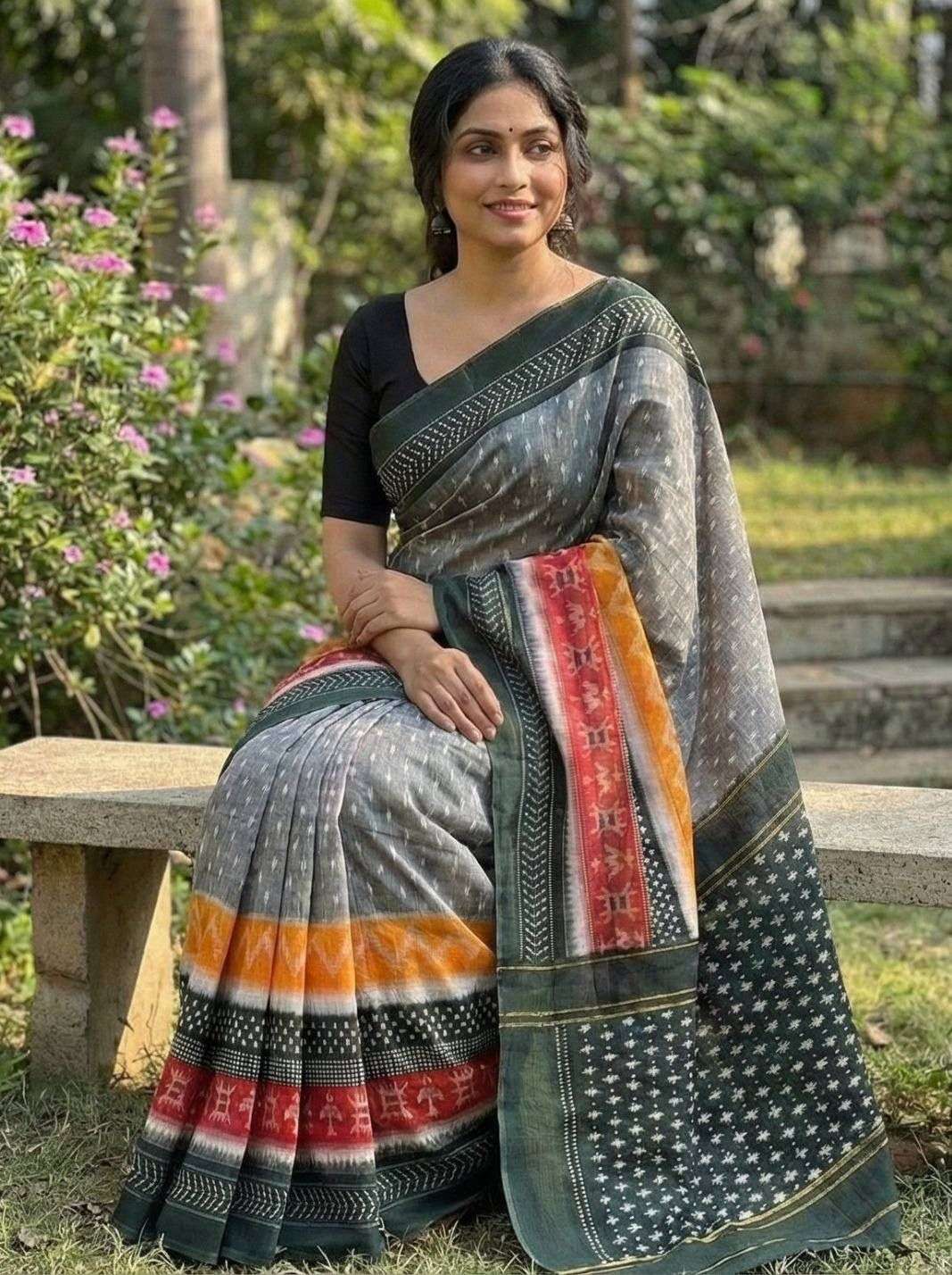 rudraksh original and pure soft linen fabric with simple digital print regular wear saree rudraksh original and pure soft linen fabric with simple digital print regular wear saree