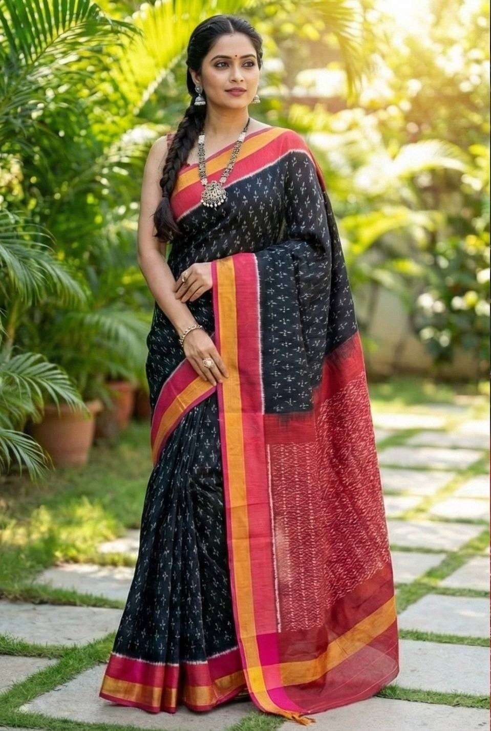rudraksh original and pure soft linen fabric with simple digital print regular wear saree rudraksh original and pure soft linen fabric with simple digital print regular wear saree