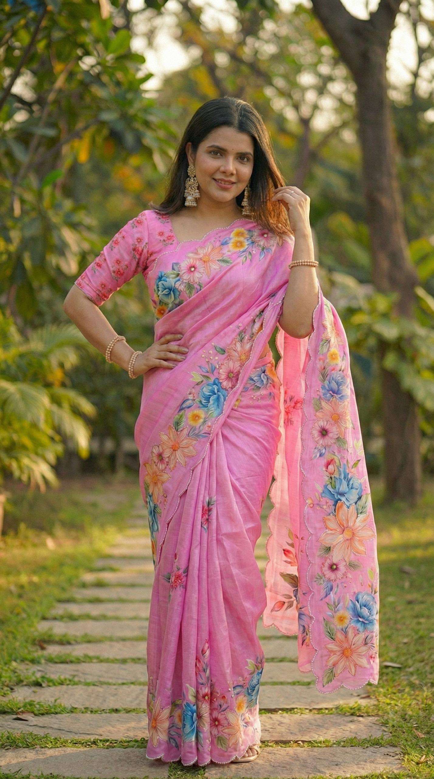 rudraksh soft and adron chinnon fabric sophisticated regular wear saree rudraksh soft and adron chinnon fabric sophisticated regular wear saree