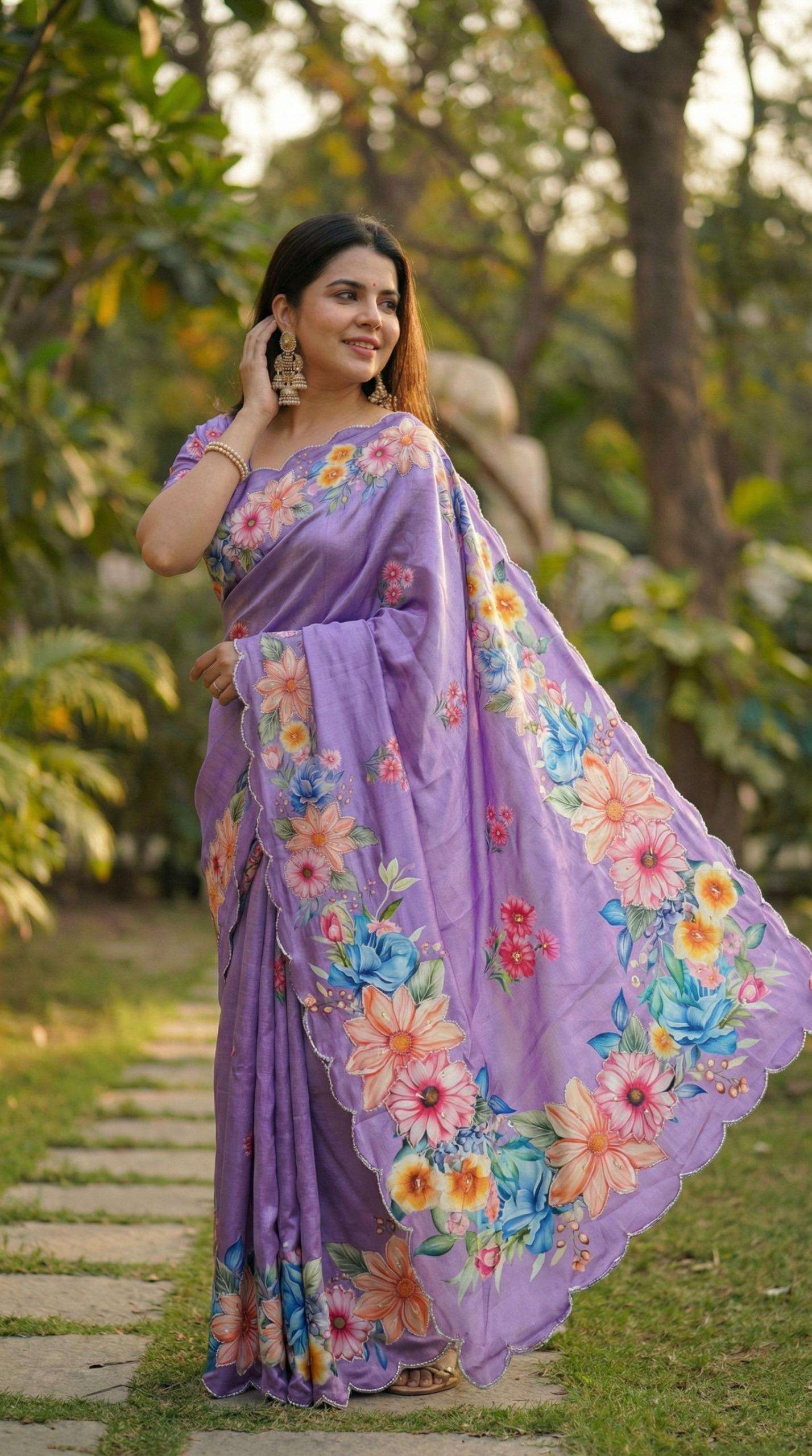 rudraksh soft and adron chinnon fabric sophisticated regular wear saree rudraksh soft and adron chinnon fabric sophisticated regular wear saree