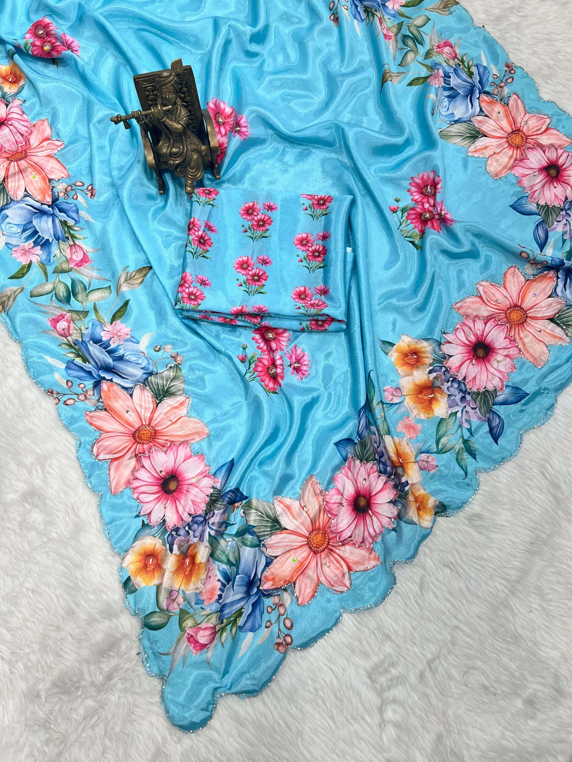 rudraksh soft and adron chinnon fabric sophisticated regular wear saree rudraksh soft and adron chinnon fabric sophisticated regular wear saree