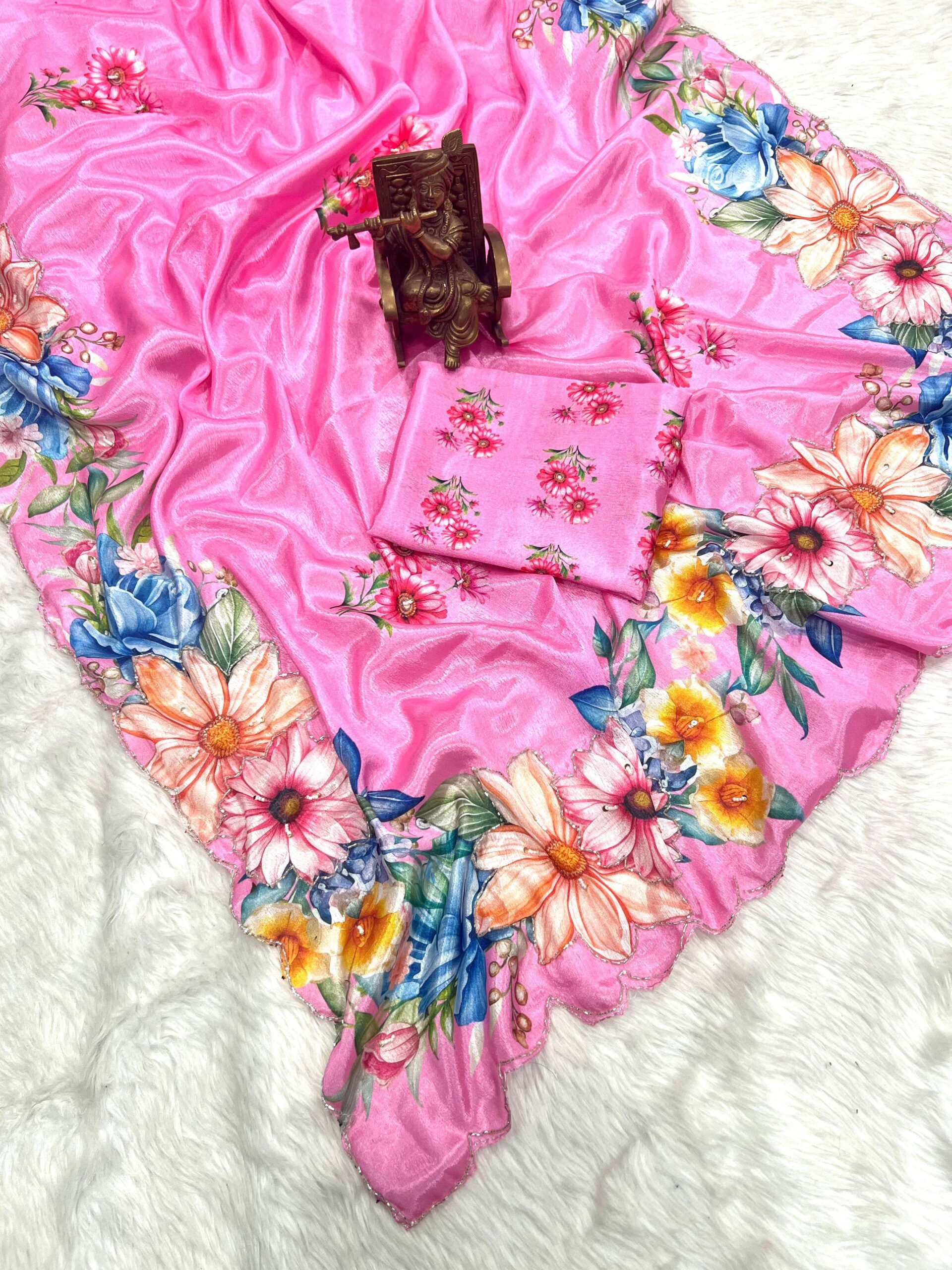 rudraksh soft and adron chinnon fabric sophisticated regular wear saree rudraksh soft and adron chinnon fabric sophisticated regular wear saree