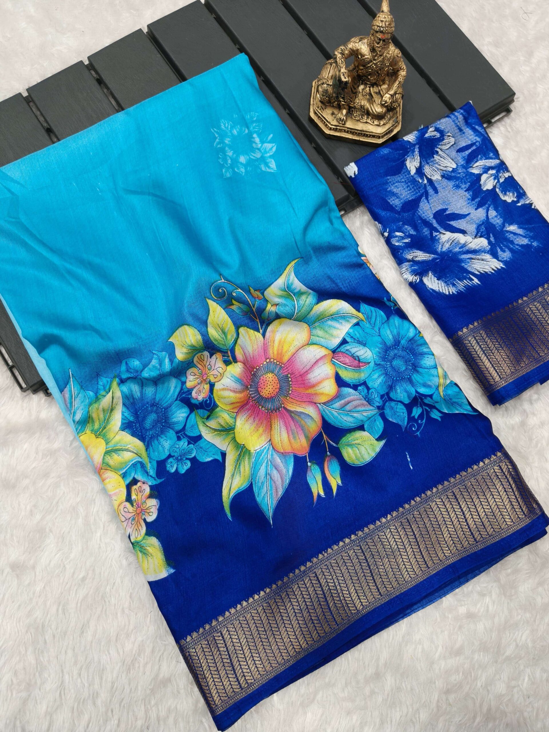 rudraksh soft dola silk fabric with floral digital print saree regular wear rudraksh soft dola silk fabric with floral digital print saree regular wear