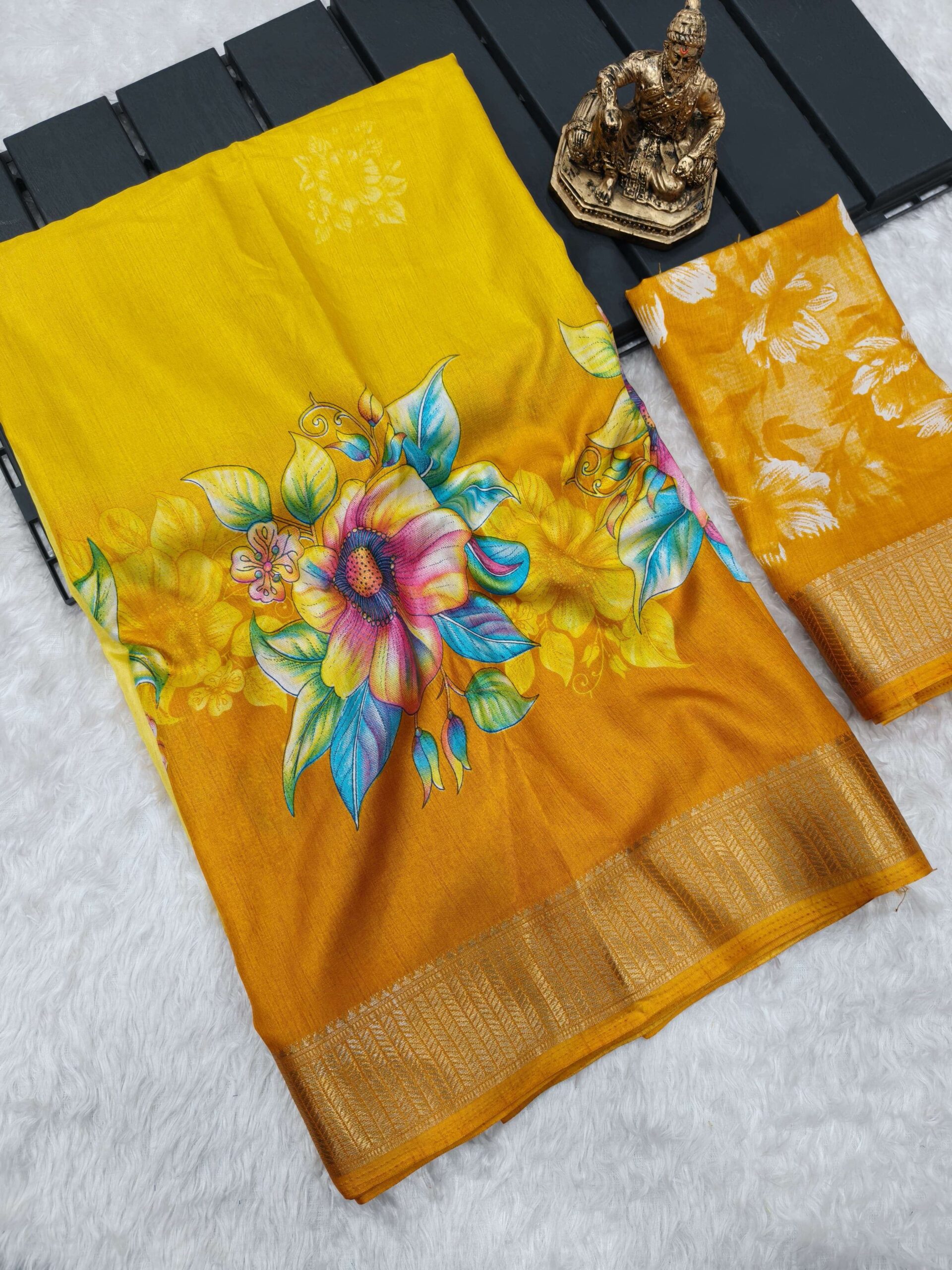 rudraksh soft dola silk fabric with floral digital print saree regular wear rudraksh soft dola silk fabric with floral digital print saree regular wear