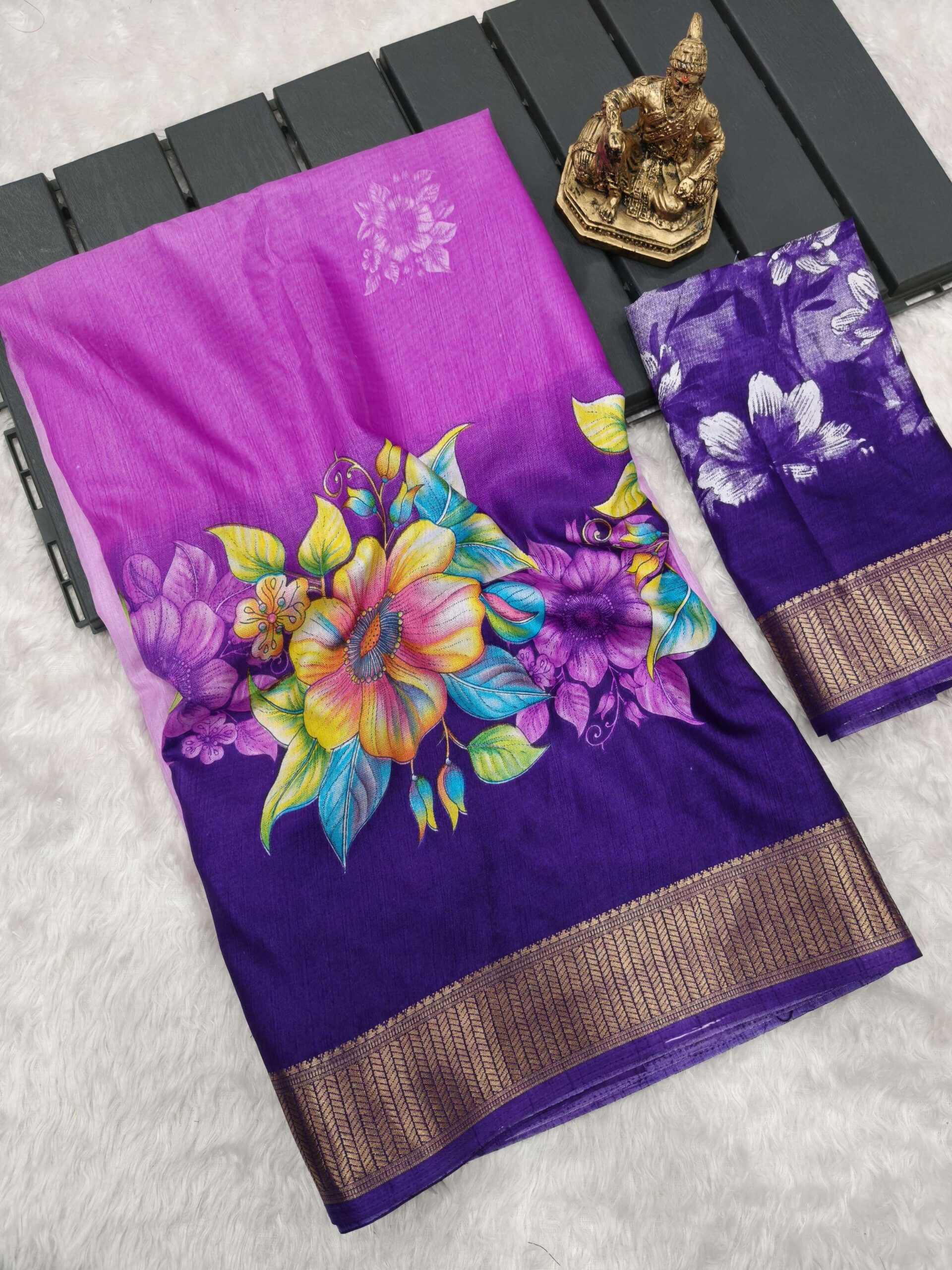 rudraksh soft dola silk fabric with floral digital print saree regular wear rudraksh soft dola silk fabric with floral digital print saree regular wear