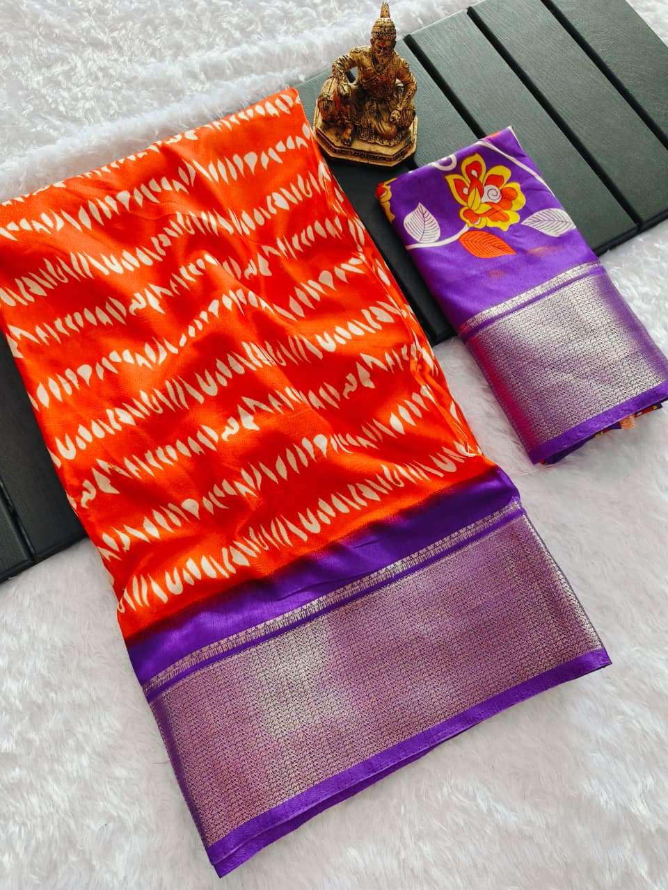 rudraksh soft dola silk fabric with floral digital print saree regular wear rudraksh soft dola silk fabric with floral digital print saree regular wear