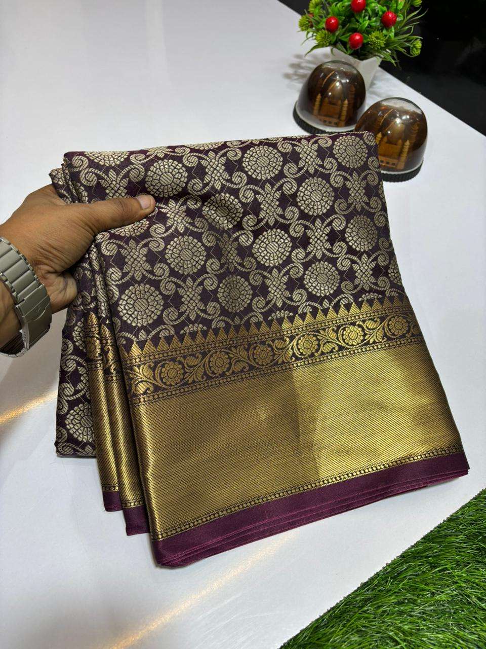 rudraksh new launch shruti hassan inspired kanjivaram collection shruti hassan wine soft and pure kataan silk fabric saree rudraksh new launch shruti hassan inspired kanjivaram collection shruti hassan wine soft and pure kataan silk fabric saree
