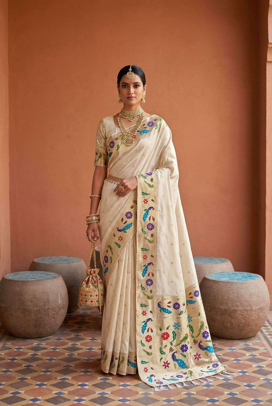 rudraksh lotus paithani vol 2 soft pethani silk fabric with zari weaving motifs design regular wear saree rudraksh lotus paithani vol 2 soft pethani silk fabric with zari weaving motifs design regular wear saree