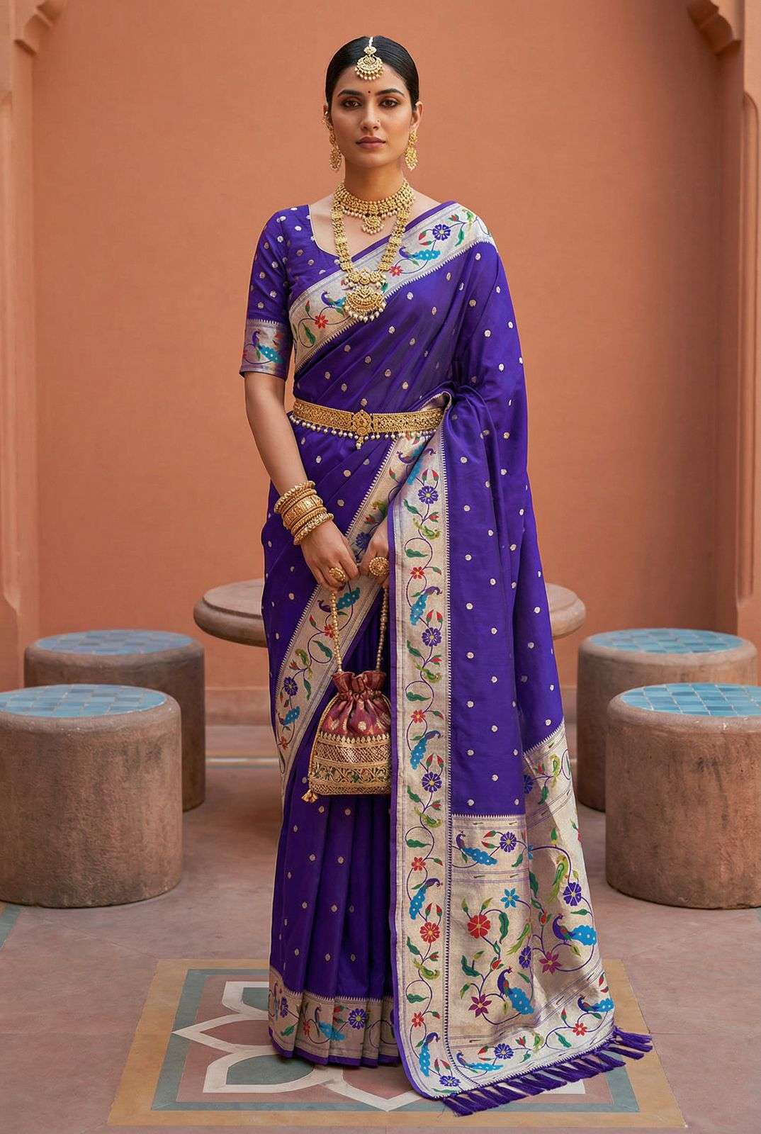 rudraksh lotus paithani vol 2 soft pethani silk fabric with zari weaving motifs design regular wear saree rudraksh lotus paithani vol 2 soft pethani silk fabric with zari weaving motifs design regular wear saree