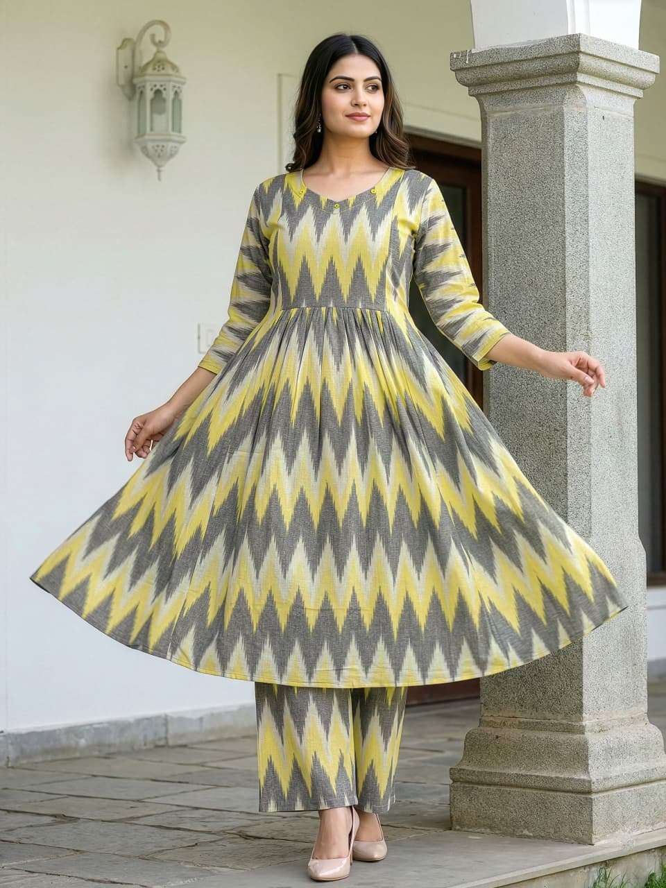 rudraksh multi color ikkar cotton kurti pant for regular base women rudraksh multi color ikkar cotton kurti pant for regular base women