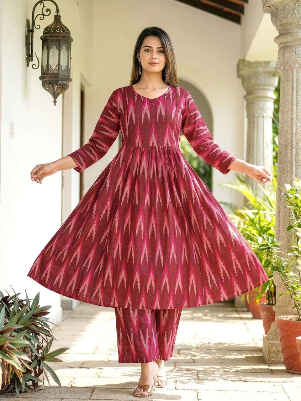 rudraksh multi color ikkar cotton kurti pant for regular base women rudraksh multi color ikkar cotton kurti pant for regular base women