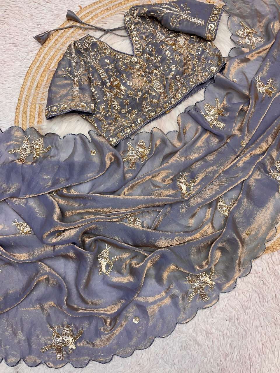 rudraksh new designer saree pureand soft soft fancy satin silk fabric on beautiful handmade work on saree rudraksh new designer saree pureand soft soft fancy satin silk fabric on beautiful handmade work on saree