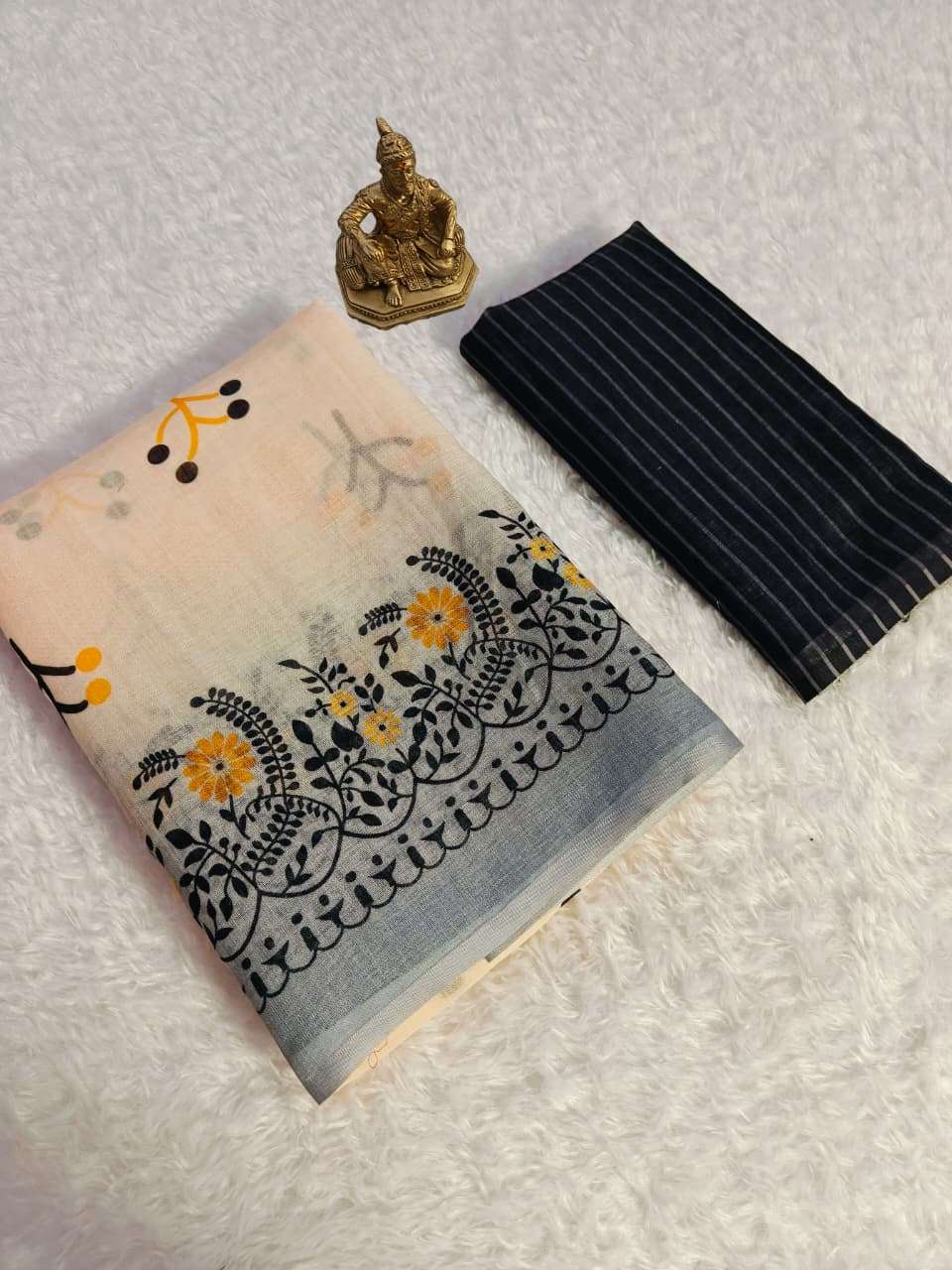 rudraksh rangili very soft linen fabric floral digital print with multi color festival special regular wear saree rudraksh rangili very soft linen fabric floral digital print with multi color festival special regular wear saree